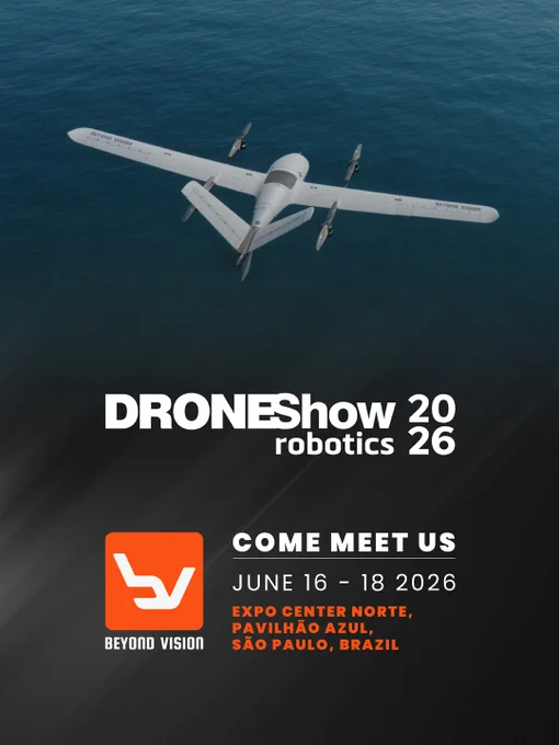 Alô, Brazil! We are on our way!

Beyond Vision will participate in
DroneShow Robotics 2026, Brazil's leading drone industry event, held from June
16 to 18 at Expo Center Norte, in São Paulo.

We will be surrounded by leading
manufacturers, technology creators, regulators, startups, and end users across agriculture,
smart cities, logistics, defense, security, and much more.

The perfect place for networking,
building partnerships, and exploring what's next in autonomous systems. We
couldn’t be more excited to be part of it.

Are you joining us? Let's connect.

Alô, Brasil! Estamos a caminho!

A Beyond Vision vai participar na DroneShow Robotics 2026, o principal evento do setor de drones do Brasil, que se realiza de 16 a 18 de junho no Expo Center Norte, em São Paulo.

Vamos estar junto dos principais fabricantes e criadores de tecnologias inovadoras, entidades reguladoras, startups e utilizadores nos setores de agricultura, smart cities, logística, defesa, segurança e muito mais.

Será