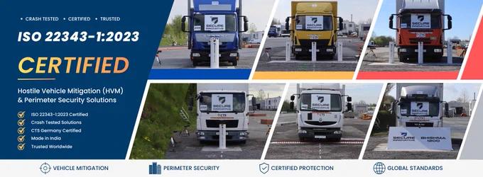 🏆 Secure Innovative Achieves ISO 22343-1:2023 Certification

We are proud to announce that Secure Innovative Solutions LLP has achieved ISO 22343-1:2023 Certification, marking another important milestone in our commitment to delivering world-class Hostile Vehicle Mitigation (HVM), crash-rated perimeter security, and high-security entrance control solutions.

This certification reinforces our dedication to quality, innovation, reliability, and international best practices in protecting critical infrastructure, government facilities, transportation hubs, industrial sites, and high-security environments.

As a proud Make in India manufacturer, we remain focused on developing advanced security solutions that help safeguard people, assets, and critical facilities against evolving threats.

Thank you to our customers, partners, and team members for being part of this journey.

Learn more:
https://secure-india.com/blogs/secure-innovative-achieves-iso-22343-1-2023-certification.html

#SecureI
