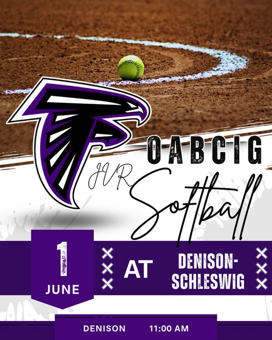 JVR Softball in Denison at 11 AM 6/1