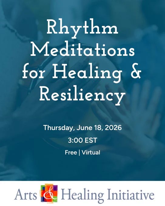 Virtual event on June 18, 2026, offering rhythm meditations focused on healing and building resilience.