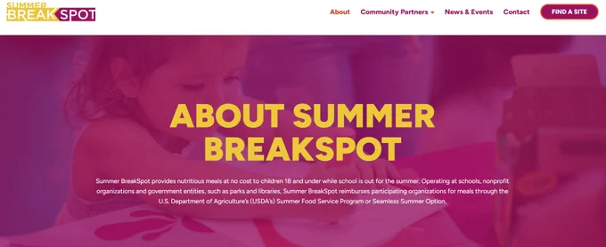 Child eating a nutritious meal provided by Summer BreakSpot during summer school hours.