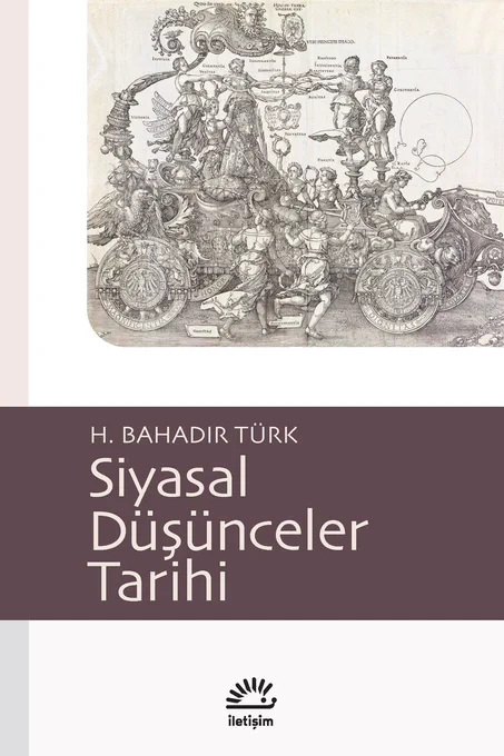 Görsel, gönderide bahsedilen kitabın kapağıdır.
Kapak, siyasal düşünce tarihinin derinliğini ve klasik kökenlerini görsel bir alegoriyle yansıtan akademik bir tasarıma sahip.
Ana görsel, siyah-beyaz bir gravür illüstrasyonu.
Kompozisyonda çok sayıda insan figürü, klasik motifler ve Latince yazılar yer alıyor.
Figürler arasında alegorik sahneler dikkat çekiyor: erdemleri, yönetim biçimlerini ve felsefi kavramları simgeleyen düzenlemeler.
Gravürün detaylı işçiliği, Rönesans dönemi estetiğini çağrıştırıyor; bu da siyasal düşüncenin tarihsel kökenlerine görsel bir bağ kuruyor.
Kitabın adı ‘Siyasal Düşünceler Tarihi’.