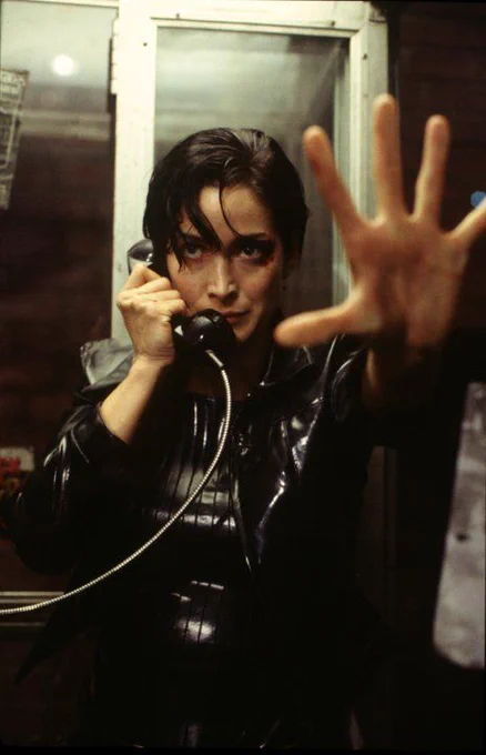 trinity matrix phone, trinity, the matrix, carrie-anne moss, neo
