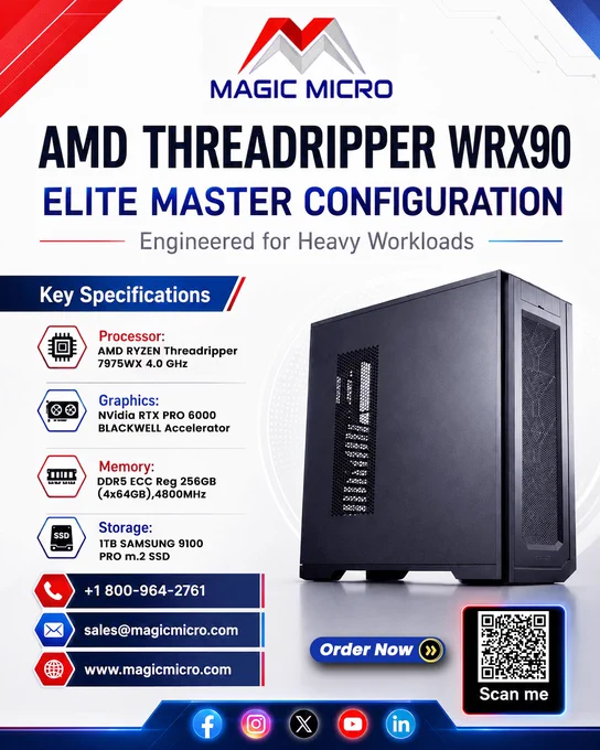 AMD Threadripper WRX90 Elite Master Configuration - Engineered for Heavy Workloads