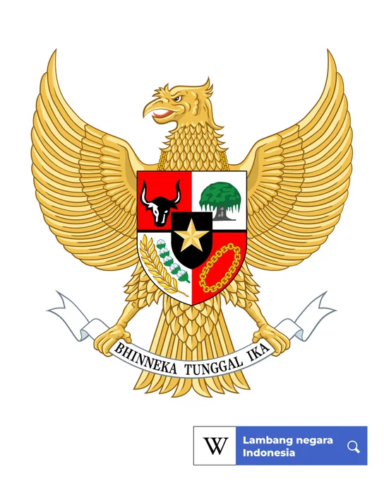 Gambar menampilkan lambang negara Indonesia yaitu Garuda Pancasila.