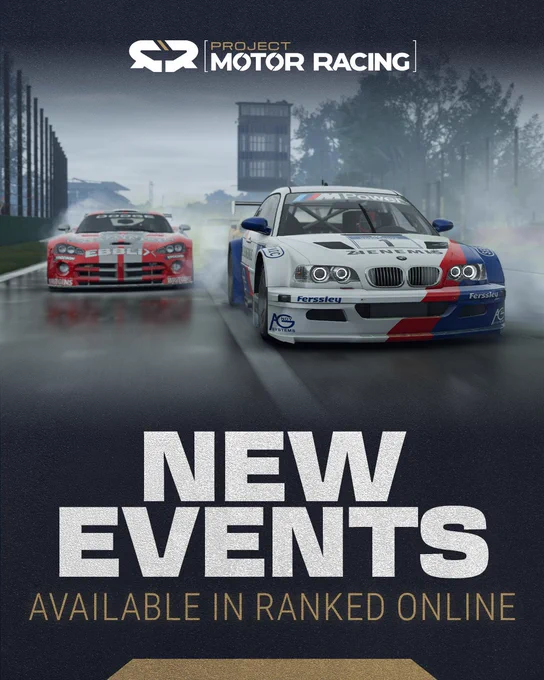 Project Motor Racing. New Events. Available in Ranked Online 