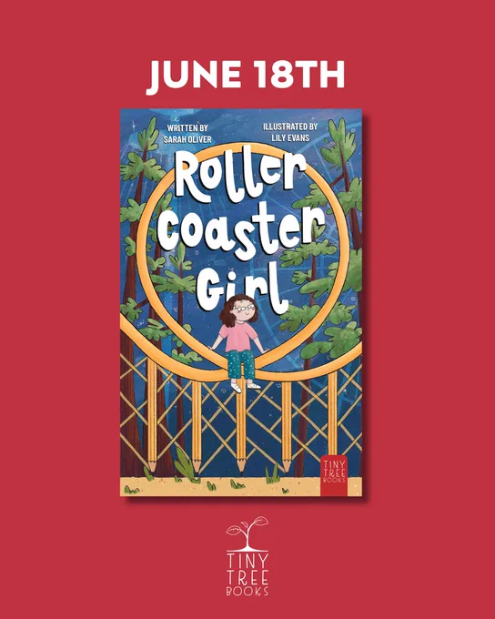 Cover of Rollercoaster Girl on a red background with "June 18th" in white text above