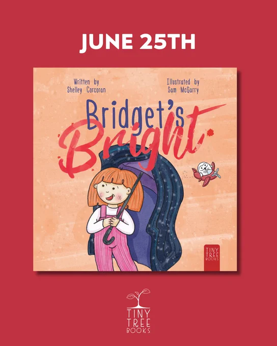 Cover of Bridget's Bright on a red background with "June 25th" in white text above