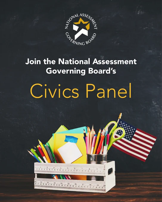 join the national assessment governing board's civics panel.