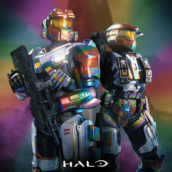 Two Spartans posing in Unity armor coating 