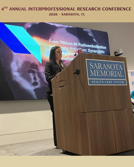 Palwusha Khan presents a case study at the annual sarasota memorial health care systems conference. 