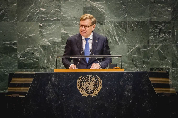 German Foreign Minister Wadephul speaks at the General Assembly.