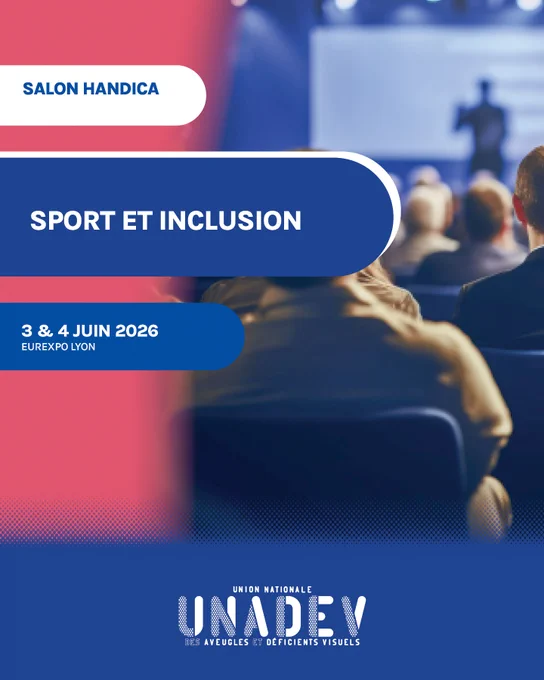 Image promotionnelle de notre participation au salon handica à Lyon les 3 et 4 juin 2026