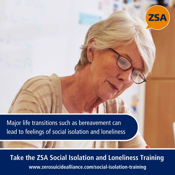 Older woman sitting alone in a room, illustrating social isolation after major life changes like bereavement.