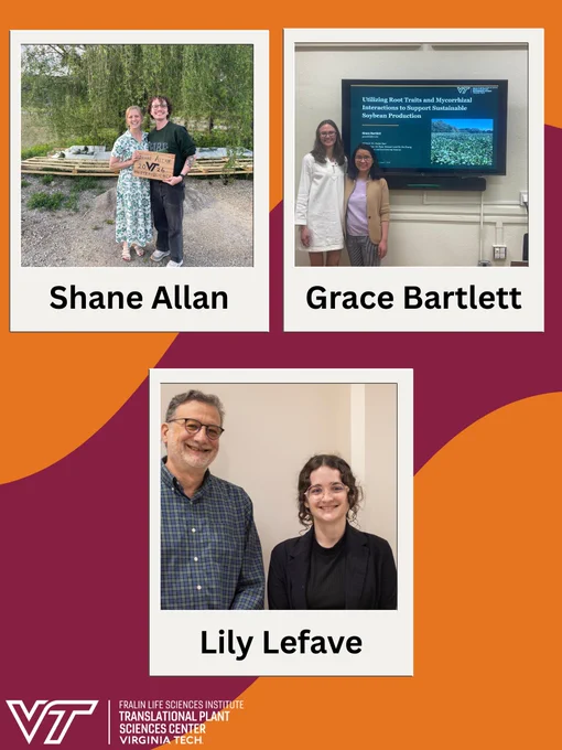 Shane Allan. Grace Bartlett. Lily Lefave. Logo: Virginia Tech. Fralin Life Sciences Institute. Translational Plant Sciences Center. 