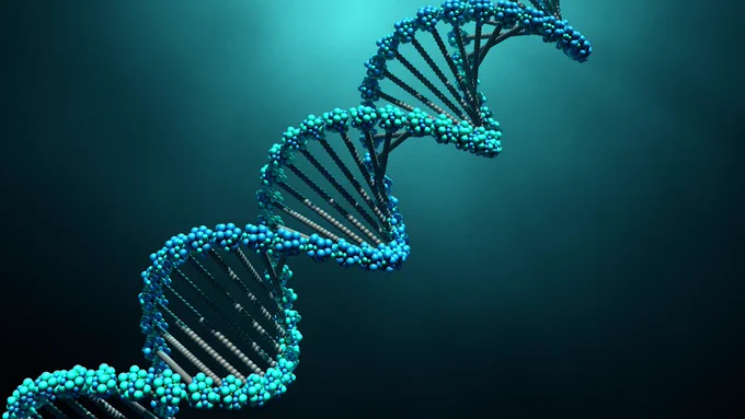 Graphic of a DNA strand.