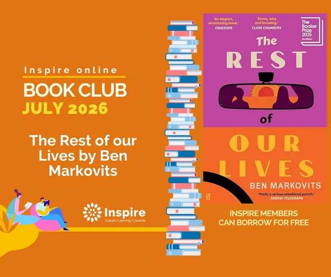 Tile informing you that 'The Rest of our Lives' by Ben Markovits is June's Inspire Online Book Club pick.