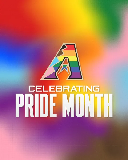 Celebrating Pride Month

The graphic features the Diamondbacks "Pride" celebration logo on a rainbow colored background.