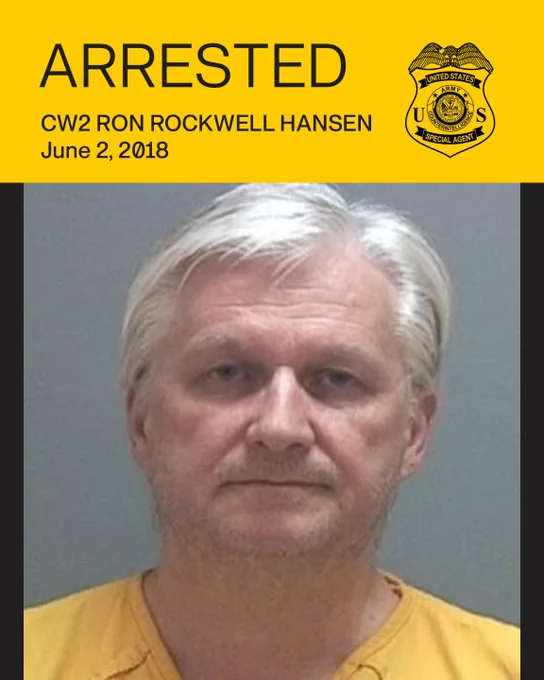 ARRESTED\nCW2 RON ROCKWELL HANSEN\nJune 2, 2018