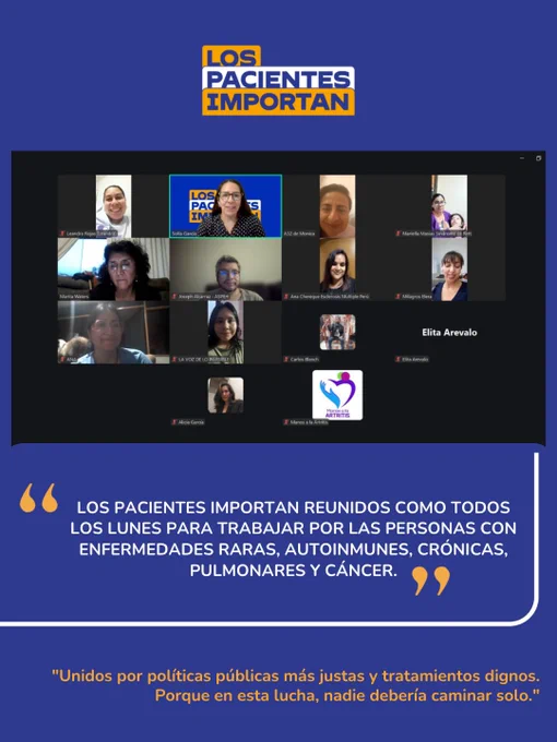 ⚠️ Como cada semana, representantes del colectivo Los Pacientes Importan reunidos para trabajar en pro de los derechos de las personas con enfermedades raras, huérfanas, autoinmunes, crónicas y pulmonares.

¡La salud es un derecho humano fundamental! 

#QueNadieSeQuedeAtrás #NoSomosInvisibles #LosPacientesImportan 👍 