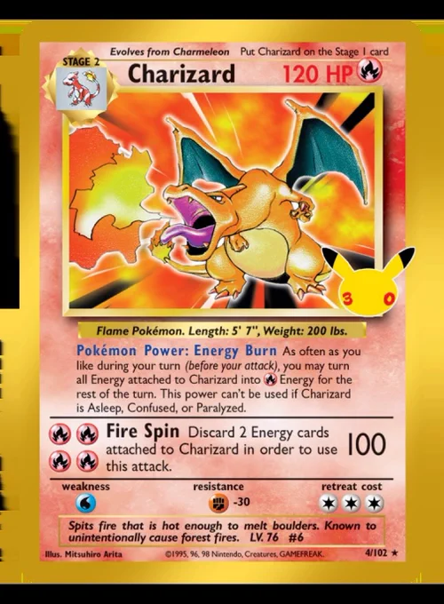 Pokemon 30th anniversary celebration, charizard, Pokemon tcg,