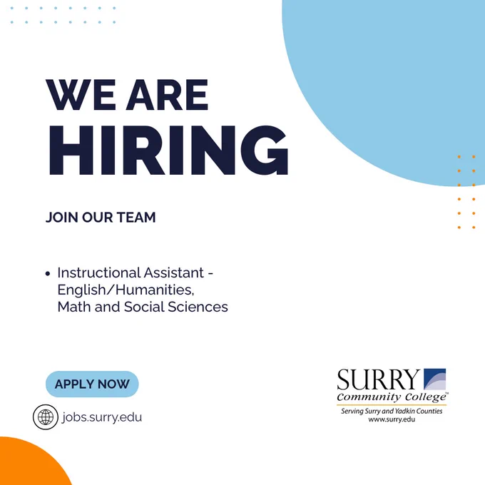 white flyer. text reads "We are Hiring"