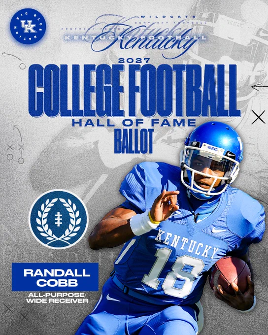 Randall Cobb is on the 2027 College Football Hall of Fame Ballot. 