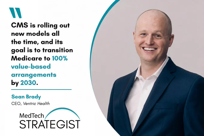 Heart failure is easier to treat when it's caught early. Sean Brady of Ventric Health discusses early detection, value-based care, and Medicare's shift toward 100% value-based arrangements by 2030: https://bit.ly/4fSTAAb #medtech