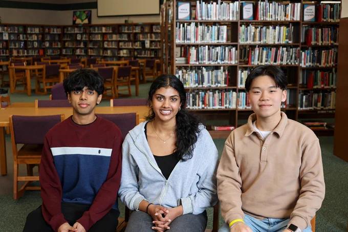 Pictured left to right are Akshath Yadawad, Amrusha Prathigudupu, and Ryan Lai.

