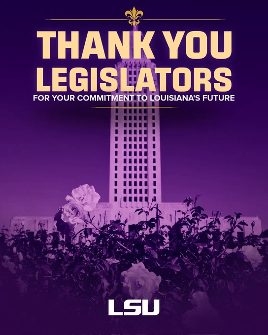 Thank you, Legislators. For your commitment to Louisiana's future. 