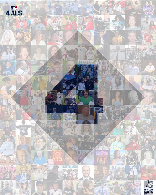 A collage of more than 100 pictures of people who have battled ALS.