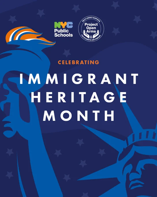 Celebrating Immigrant Heritage Month. NYCPS logo.