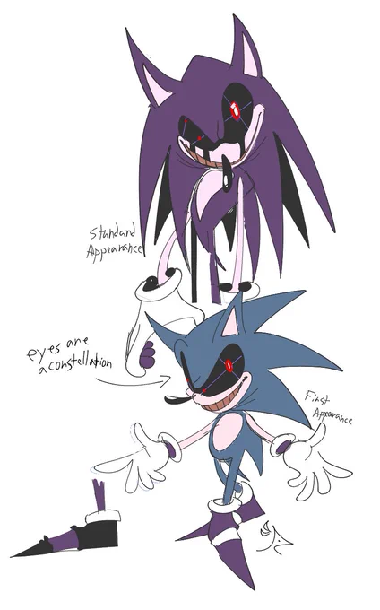 X is an interdimensional entity that invades Sonic's universe and wreaks havoc on the islands and their inhabitants. Its personality is that of a childish entertainer, who has been observing Sonic the Hedgehog since the early days of his time. (Hence why "he" appears to him as Classic Sonic at first, before shifting to a more modern form.) 

X's goal is to morph and mess with Sonic's world, just to see how much strain he can put on it, but he doesn't kill anyone. The most damage he chooses to do is in the form of amalgamating living creatures and environments, never actually ending a life, but putting them through abstract torment either with changing their bodies or haunting their subconscious with endless nightmares where he puts himself center stage. 

He would rather savor  messing with the Sonic and his friends, however, keeping them as trophies, or constantly playing with them like food. The real problem emerges from the fact he'd want to do this with them FOREVER.

