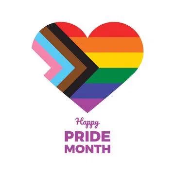 Rainbow heart image. Happy Pride Month!