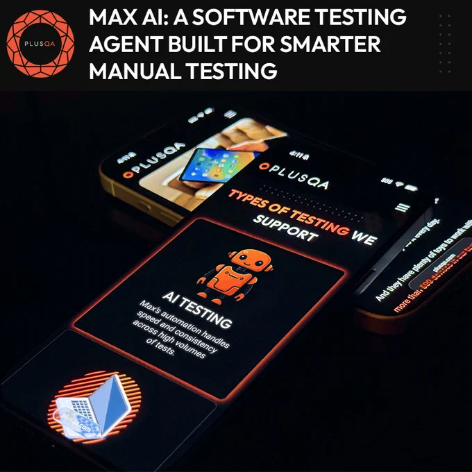 2 mobile phones stacked on each other, with one showing the MAX AI robot mascot.

