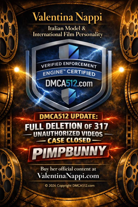 PIMPBUNNY: One of the hardest platforms to enforce on — yet DMCA512.com does it.
317 tube videos deleted for our client Valentina Nappi.
#DMCA512 #CopyrightProtection #CreatorSafety