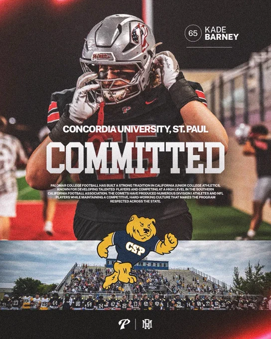 Congratulations to Spring transfer Kade Barney on his commitment to Concordia University, St. Paul!
