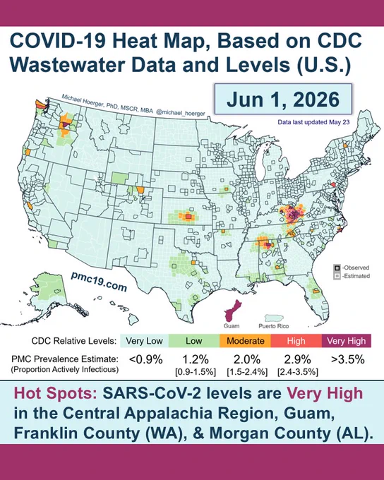 National county-level heat map using CDC data