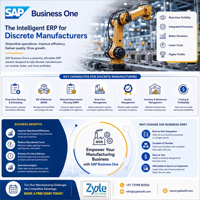 sap business one (B1) ERP for discrete manufacturing industry