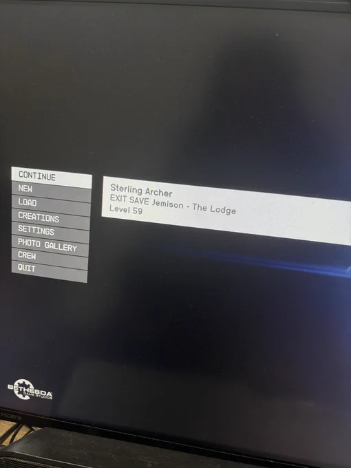 Starfield loading screen, characters name is Sterling Archer