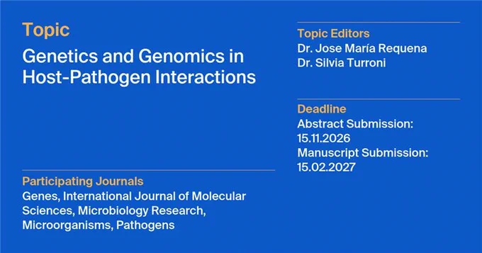 We welcome submissions of research articles, letters, short communications, and timely reviews covering topics including, but not limited to, the following:

    Virulent factors
    Pathogenic agents (virus, bacteria, parasites and fungi)
    Molecular mechanisms of antimicrobial resistance
    New drugs against well-defined molecular targets
    Genetic traits and disease associations
    Molecular evolution of pathogens
    Application of genomics, transcriptomics, proteomics and metabolomics to study the host-pathogen interactions
    Immune response molecular aspects in the host–pathogen interaction

Dr. Jose María Requena
Dr. Silvia Turroni
Topic Editors