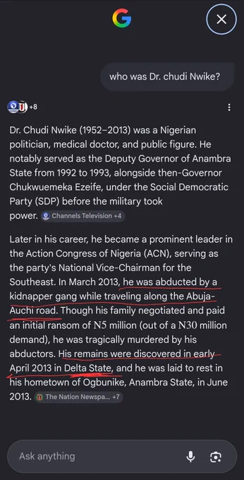 Screenshots showing absolutely no correlation between Peter Obi and the kidnapped former deputy governor of Anambra state, Dr. Nwike.