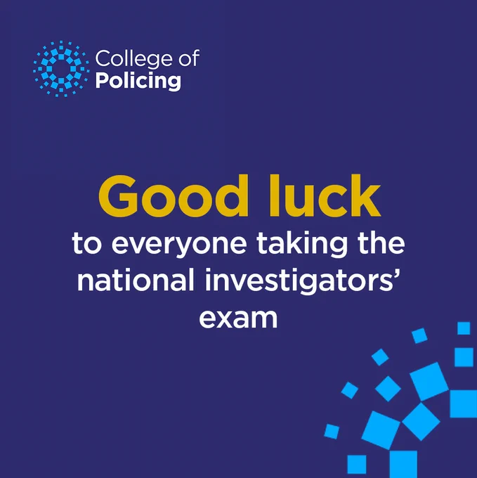 Good luck to everyone taking the
national investigators’ exam