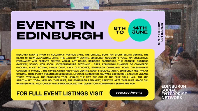 Events in Edinburgh week commencing 8th June 2026.
