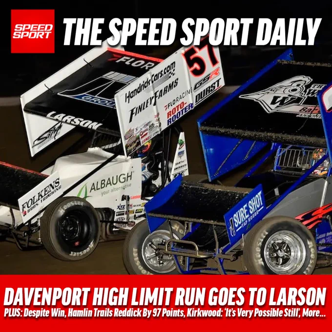 Davenport High Limit Run Goes To Larson, Despite Win, Hamlin Trails Reddick By 97 Points, Kirkwood: ‘It’s Very Possible Still’, More...