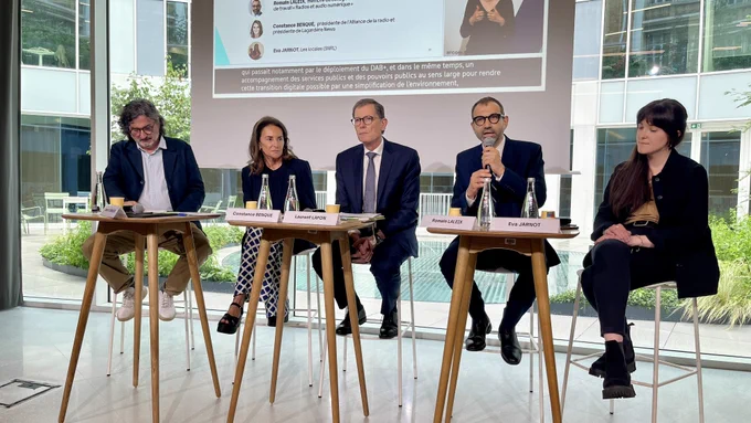 Didier Si Ammour, Laurent Lafon, Constance Benqué et Eva Jarnot, lors des Assises de la radio 2026