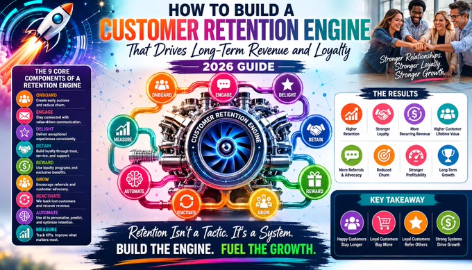 Learn how to build a customer retention engine that increases loyalty, recurring revenue, retention, and long-term growth.
