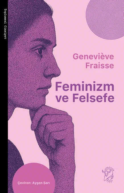 Görsel, gönderide bahsedilen kitabın kapağıdır.
Kapak, feminist düşünce ile felsefi sorgulamayı bir araya getiren düşünsel bir tasarıma sahip.
Arka plan pembe tonlarda, sıcak ve dikkat çekici bir atmosfer oluşturuyor.
Ön planda mor tonlarla stilize edilmiş bir kadın profili var; kadının eli çenesinin altında, düşünceli bir duruş sergiliyor. Bu, felsefi sorgulama ve feminist düşüncenin reflektif doğasını simgeliyor.
Kitabın adı ‘Feminizm ve Felsefe’, çevirmeni de Ayşen Sarı.