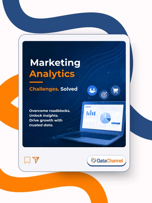 Carousel slider talking about marketing analytics challenges and their solutions. 