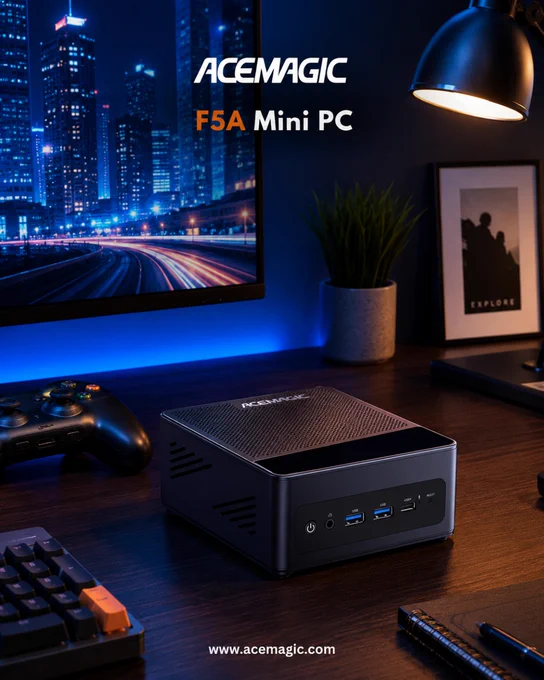 🚀 Meet the ACEMAGIC F5A Mini PC.

Powered by AMD Ryzen™ 7 H 255 with 24GB DDR5 memory and 1TB SSD storage, the F5A delivers desktop-level performance in a compact form factor.  

🖥️ Triple Display 
📶 WiFi 6 
⚡ Dual 2.5G LAN  

🛒 Shop Now: https://acemagic.com/products/f5a-minipc

#MiniPC #AMD #Ryzen7 #ACEMAGIC #F5A